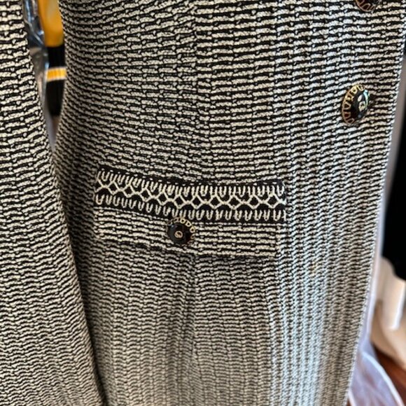 St. John Collection Tweed Pattern Black/White Size 4 Coat - Picture 4 of 9
